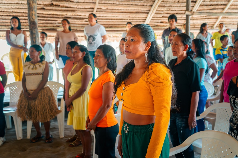 En la maloca de la comunidad se realizó la ceremonia de certificación, donde se contó con la presencia de las autoridades indíge
