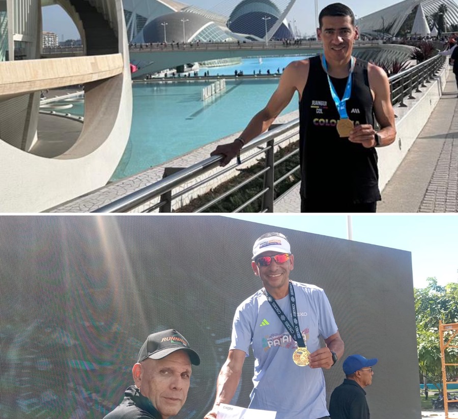 Juan Guillermo Osorio, segundo mejor colombiano en la Maratón de Valencia (España) y Marco Antonio Franco, tercer puesto en la M