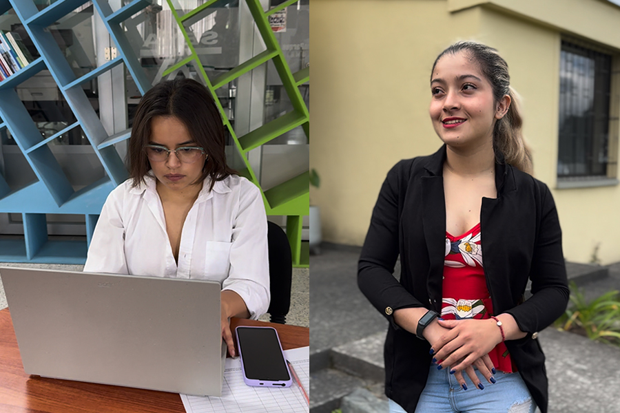 De derecha a izquierda, María Fernando Rocero y Eliana Dávila, mujeres que impulsan sus proyectos de vida con el SENA.  