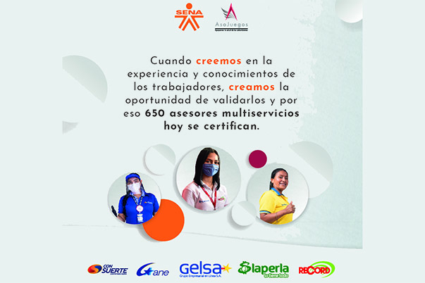 De la mano del SENA y Asojuegos, 626 asesores multiservicios de chance certificaron sus competencias laborales 